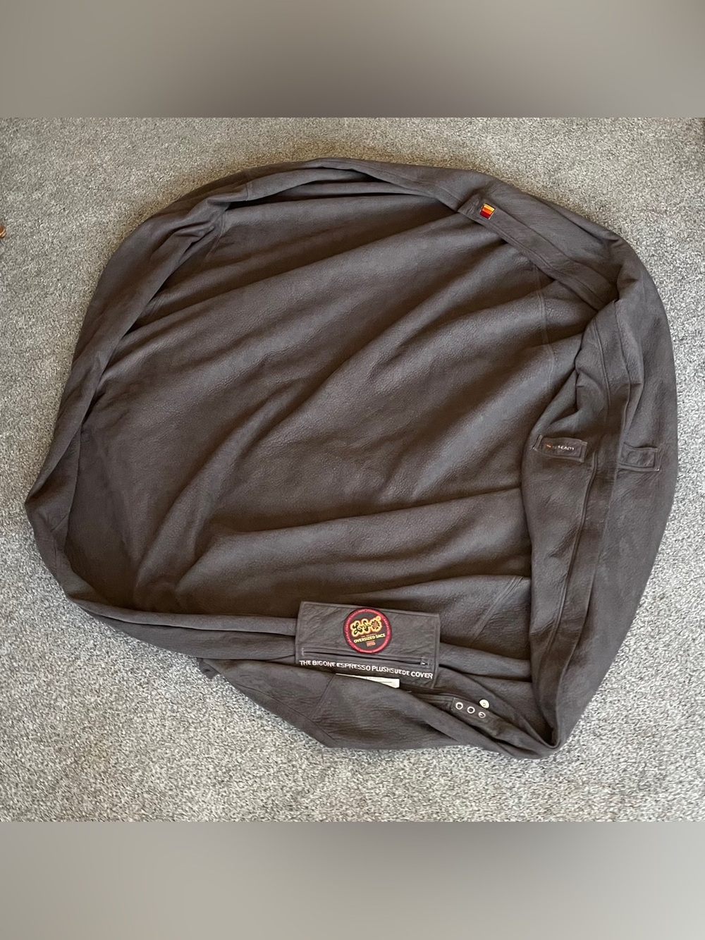 Lovesac The Big One Espresso Plushsuede Cover Chocolate Brown Hippie Color